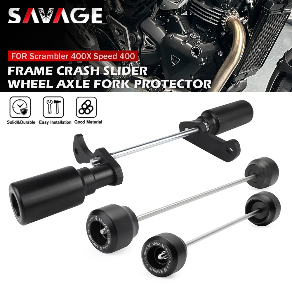 

For Scrambler 400X Speed 400 2024 Motorcycle Frame Fairing Guards Crash Slider Front Wheel Axle Slider Rear Swingarm Protector