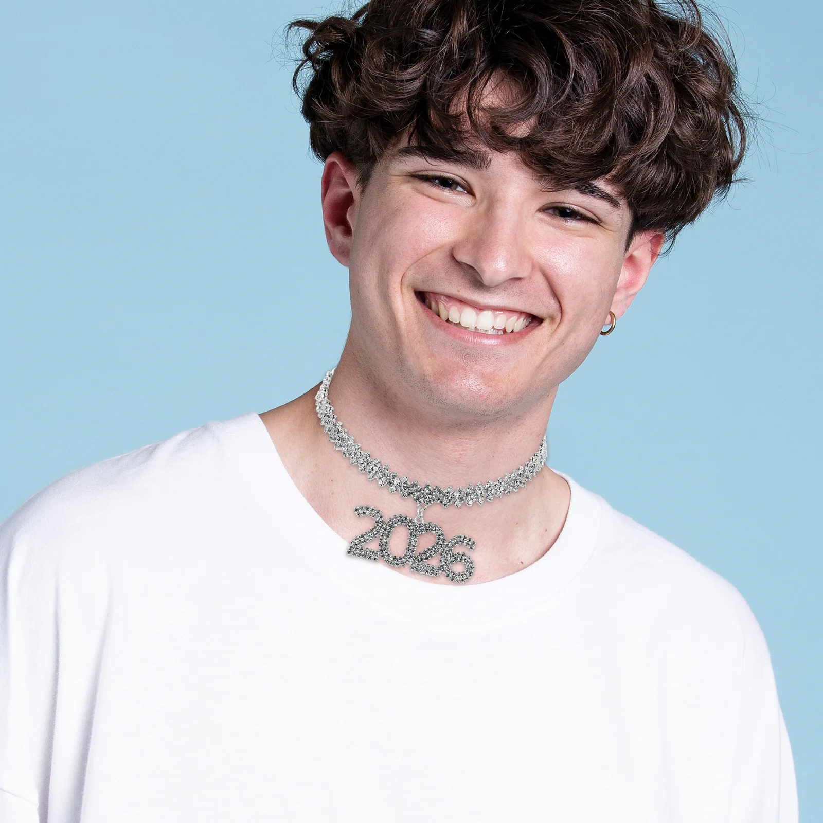 

Digital Clavicle Chain Necklace 2026 Rhinestone Hip Hop Choker For Women Men Adjustable Party Wedding Graduation Jewelry