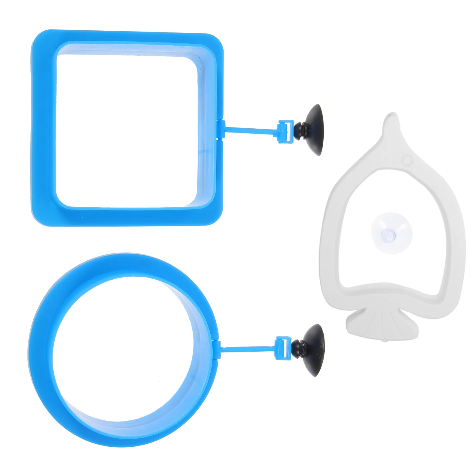 

3 Pcs Floating Fish Feeding Rings Blue Aquarium Accessories Wear Resistant Reusable Small Plastic Circle For Tank