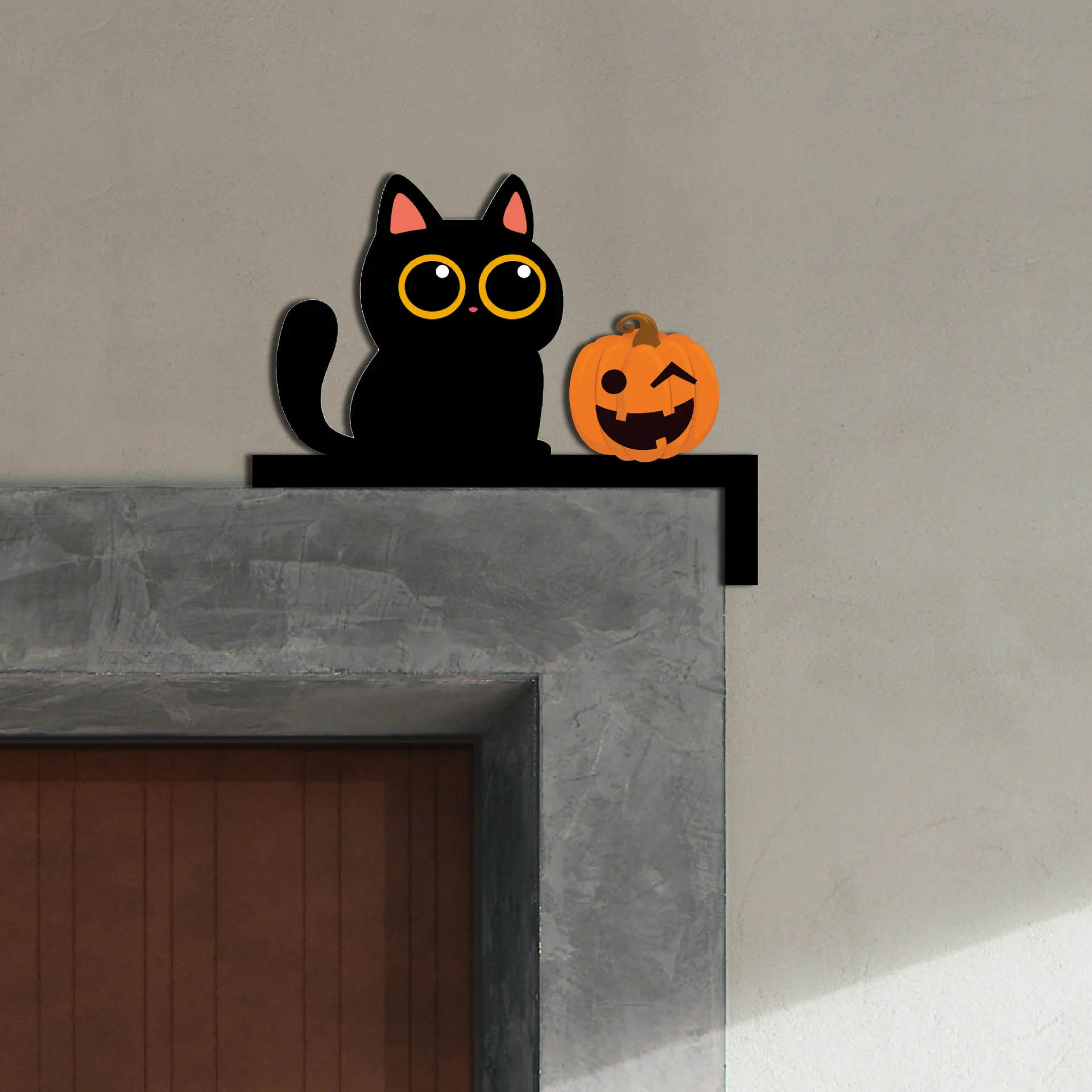 

Halloween Door Corner Sign Decoration Door Frame Decoration Halloween Theme Cat Hat Horror Pattern Suitable For Door Corner
