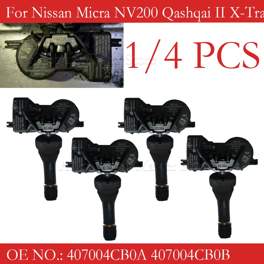 FOR 2015-2022 Renault Talisman 1/4PCS 433MHz TPMS SENSOR TIRE PRESSURE SENSOR 40700-4CB1B 40700-4CB0A 407004CB1A