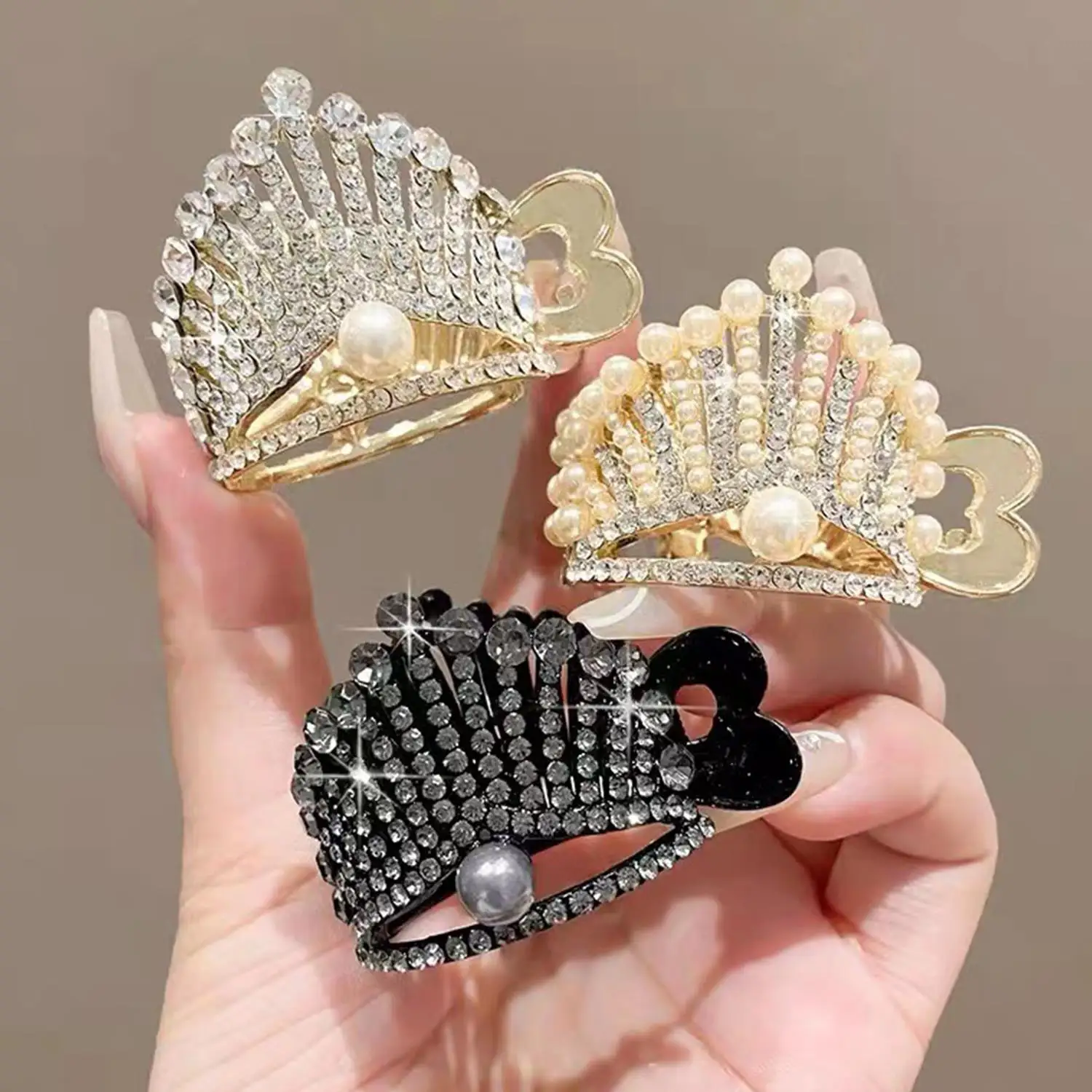 

1 PCS Women's Hair Claws Fashion Crystal Rhinestone Hair Ties Hair Ties Scrunchies Hair Accessories Ponytail Holder