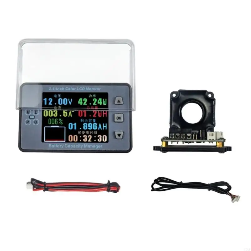 57QF Power Energy Meter 50A/100A/200A/300A/500A Ammeter Voltmeter Wattmeter Multimeter 0-120V Battery Tester with Shunt