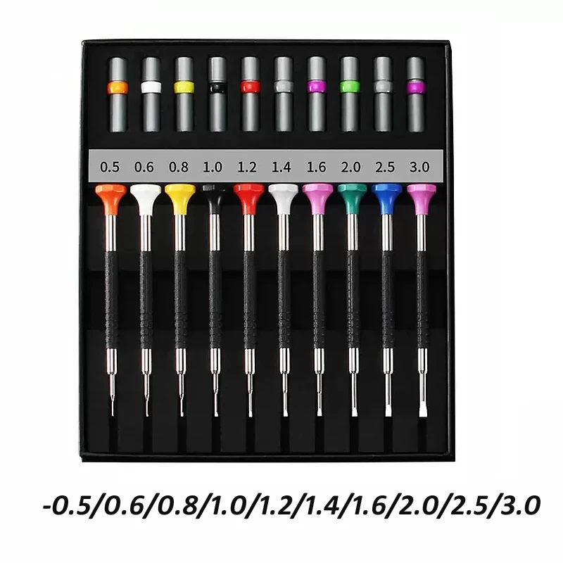 Precision Screwdriver Set for 10PC 0.5-3.0mm Watch Repair Anti-Magnetic Stainless Steel Tools for Watches Glasses & Electronics