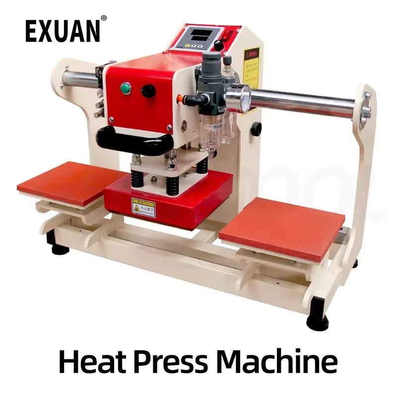 30X30CM Double-position Heat Press Machine Pneumatic Automatic Hot Stamping Apparatus DIY T-Shirt Printer Automatic Press Tool