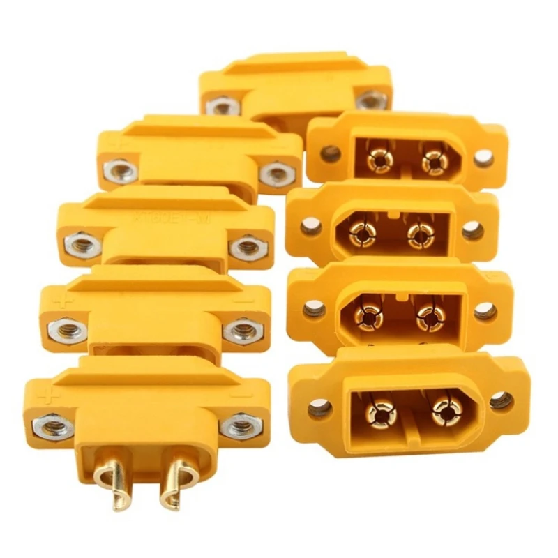 

5pcs XT60E-M Mountable XT60 Male Plug Connector Model Aircraft Power Battery Plug Fixed Version Male XT60E1-M