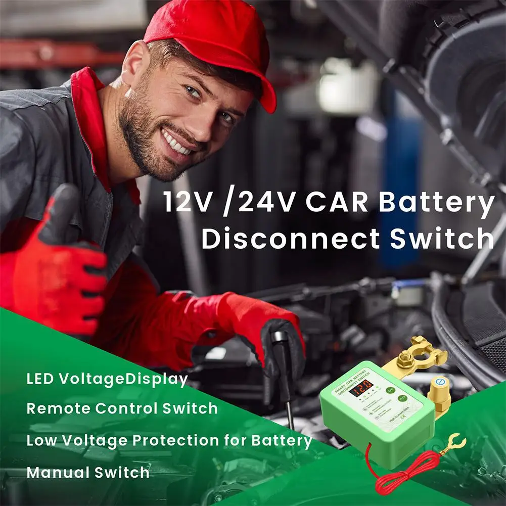 

240A Kill Switch 12V Remote Battery Disconnect Switch With Led Voltage Display Automatic Power Shut Off Switch For Auto F1X5