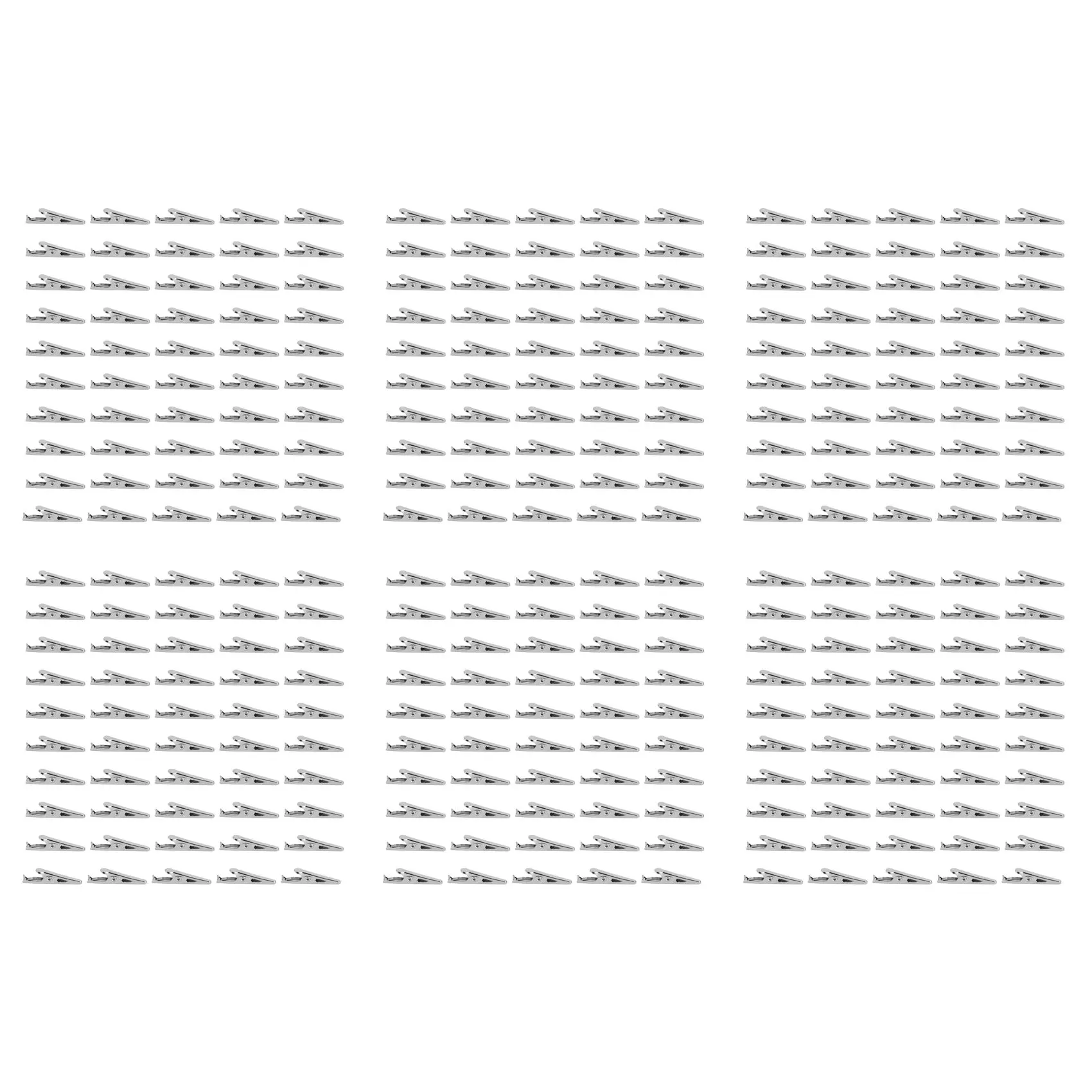 DT39 300 Pcs Silver Tone Metal Alligator Clip Crocodile Clamps, 33mm Miniature Test Lead for Electrical, Laboratory, DIY