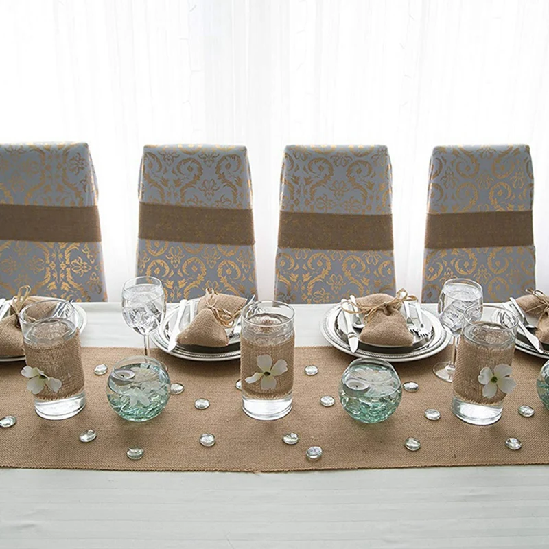 Arpillera Doily Roll-30Cmx275cm Manta antideslizante con diseño de bordes, No Fray Rollos de tela de arpillera aptos para bodas, Mesa