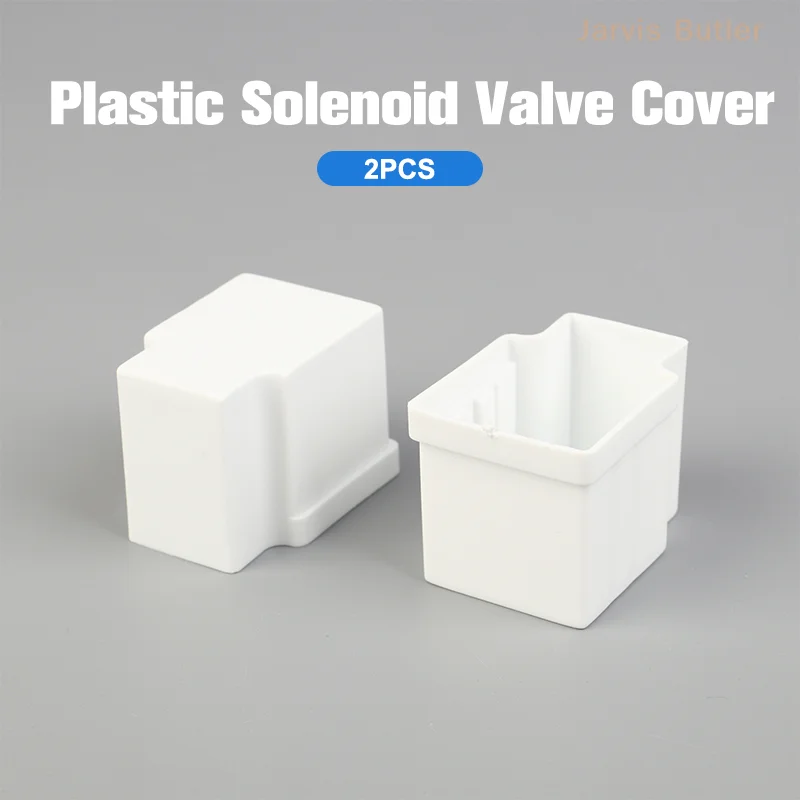 Válvula Solenoide de plástico blanco, cubierta impermeable, soporte de tapa de válvula de agua, venta al por mayor, 2 piezas, gran oferta