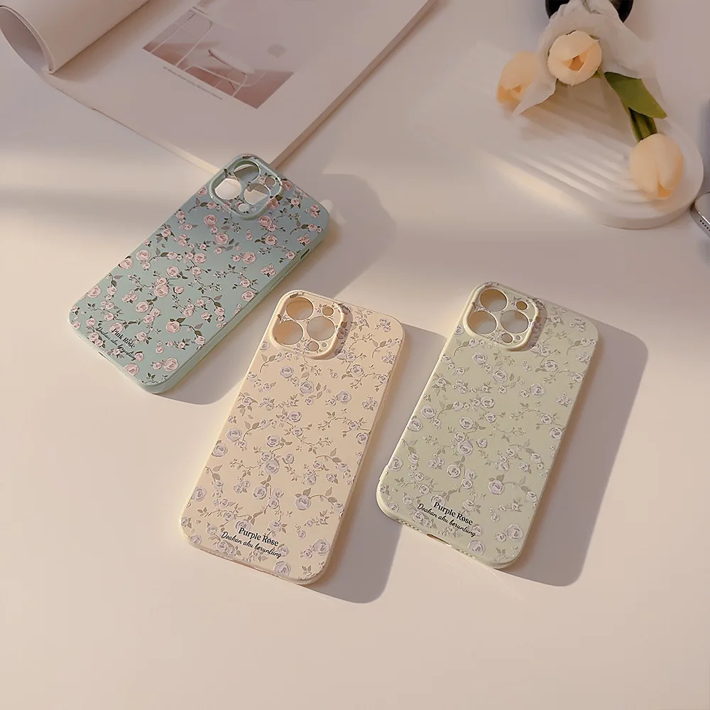 Estojos de telefone florais vintage para iPhone, capas protetoras bonitas e elegantes rosa, iPhone 16 Pro Max, mais, 15, 14, 13, 12, 11