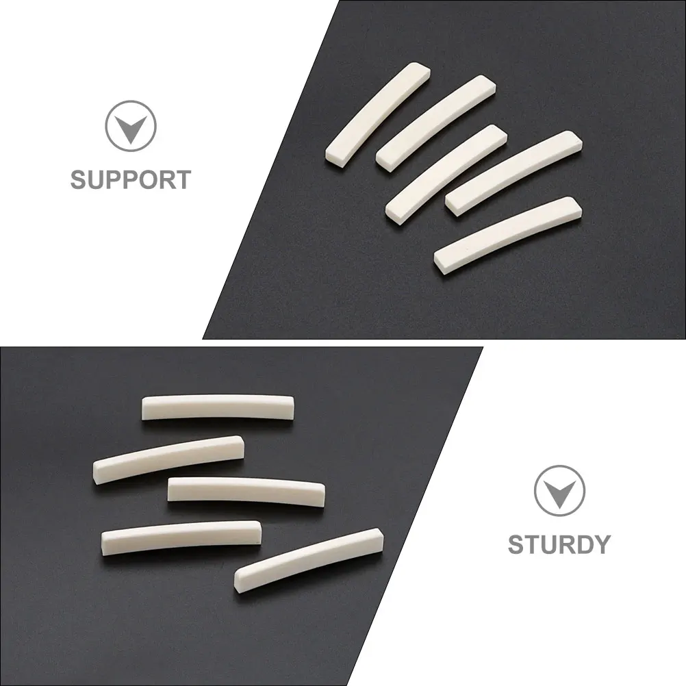 

5 Pcs Guitar Accessories Bone Replacement Nut Bridge Saddle and Ukulele Tone Blank Nuts Beef
