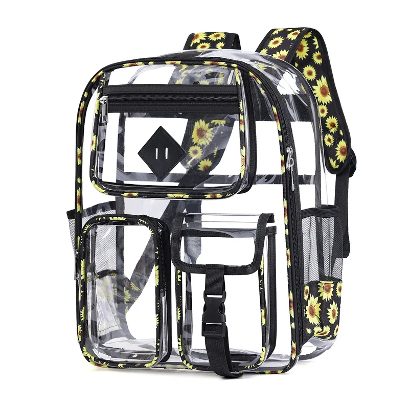 

BackpackTransparent backpack with large capacity graffiti color trend PVC student bag PVC transparent bag travel bag storage bag