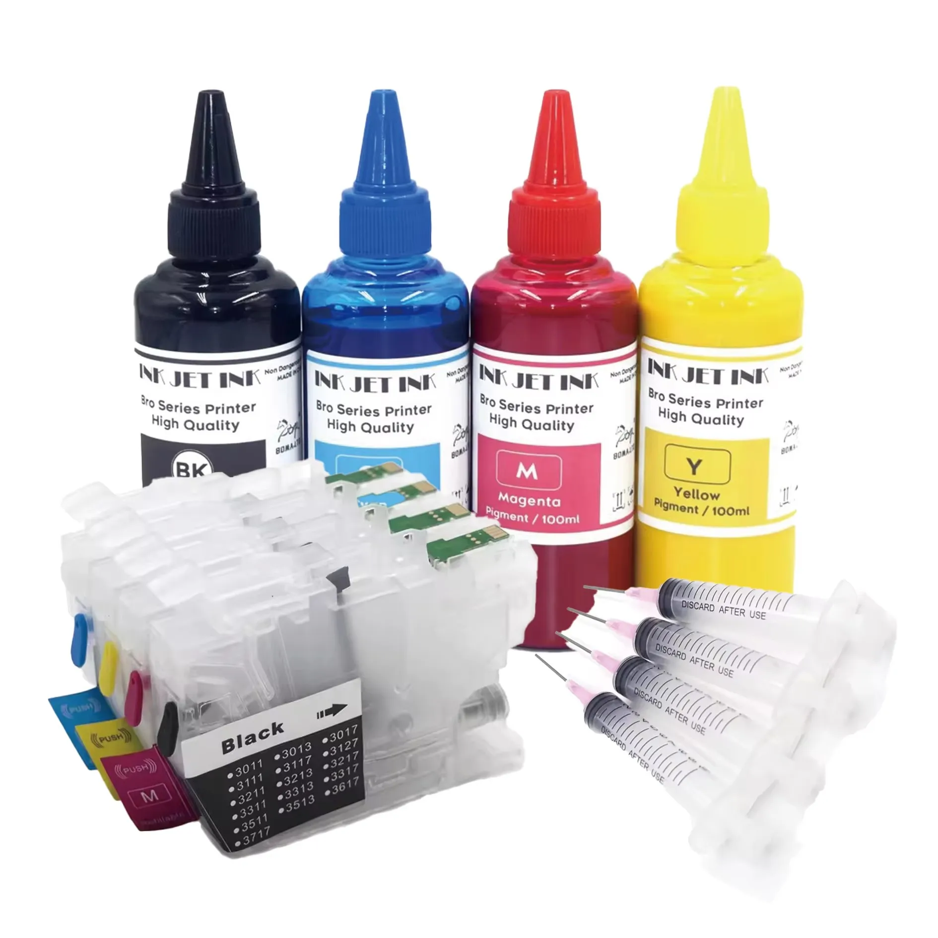 

LC421 LC421XL Refill Ink Cartridge With Disposable Chip With Ink For Brother DCP-J1050DW DCP-J1140DW J1800DW J1010DW Printers