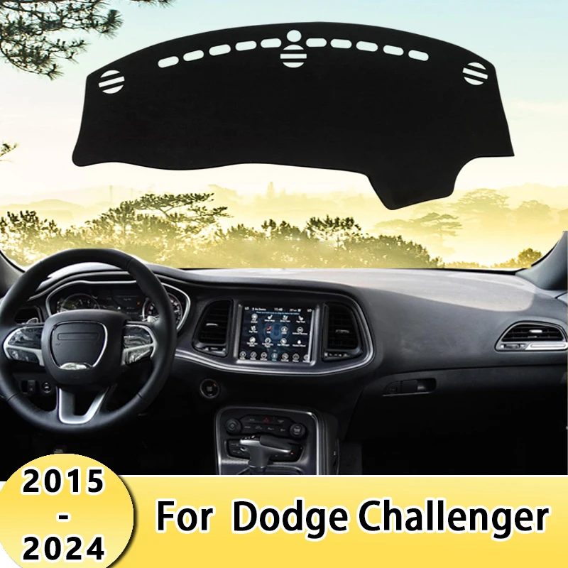

Крышка приборной панели автомобиля, коврики от солнца, избегайте световых накладок, защитные ковры для приборной панели для Dodge Challenger 2015-2024 2022 2021