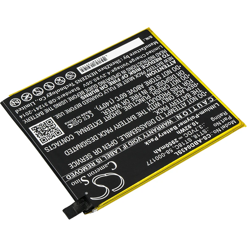 Replacement 3.7V 2950mAh Tablet Battery ST18 ST18C 58-000177 for Amazon Kindle Fire 7" Fire 7th Generation 2017 SR043KL SR04KL