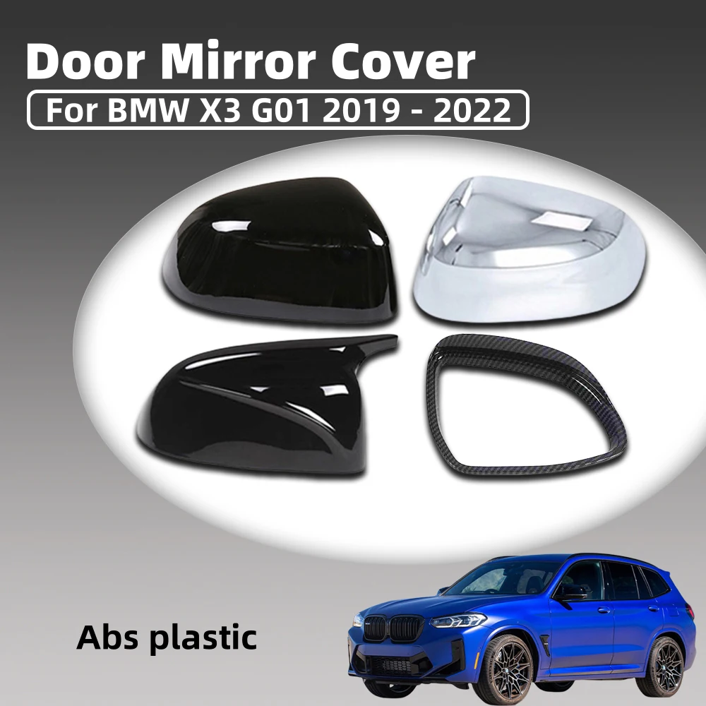 

For BMW X3 G01 2019 - 2022 Abs Silver Black Carbon Fiber Car Door Mirror Cover Trim Car Accessories External Decorate