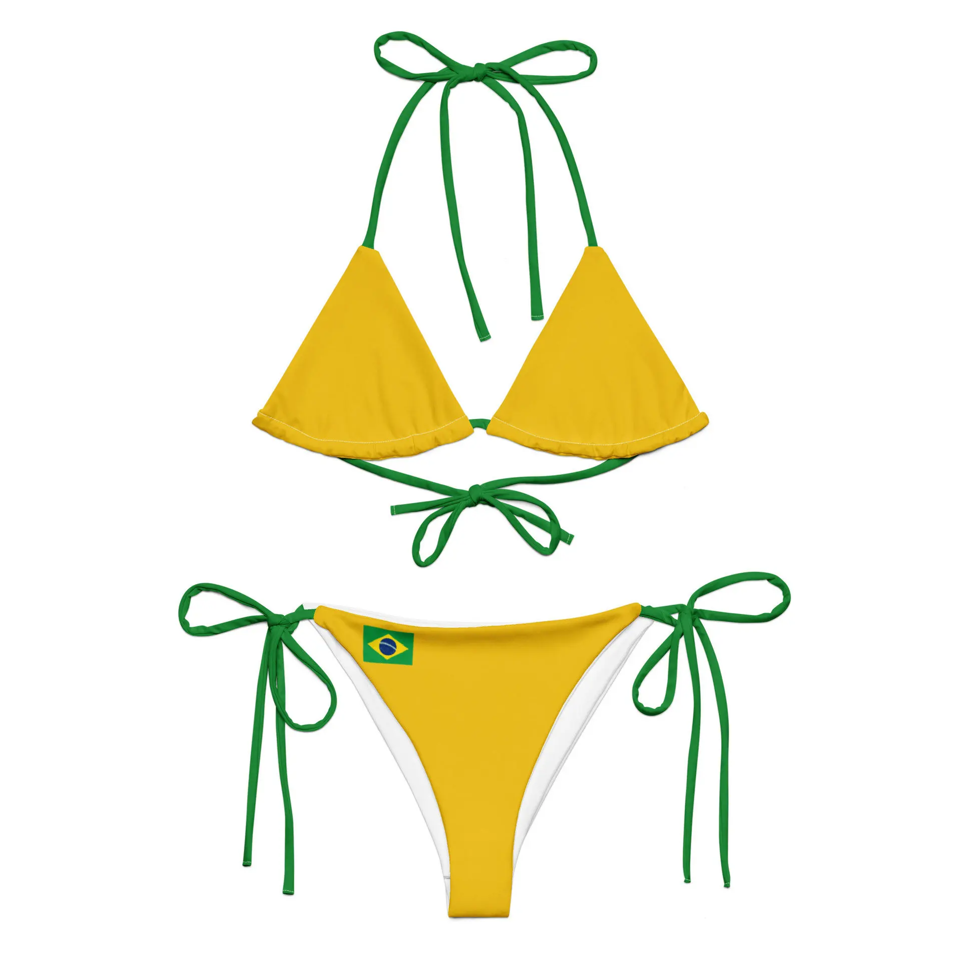 2026 European and American sexy hot girl backless and navel tied bikini thong split swimsuit two-piece set