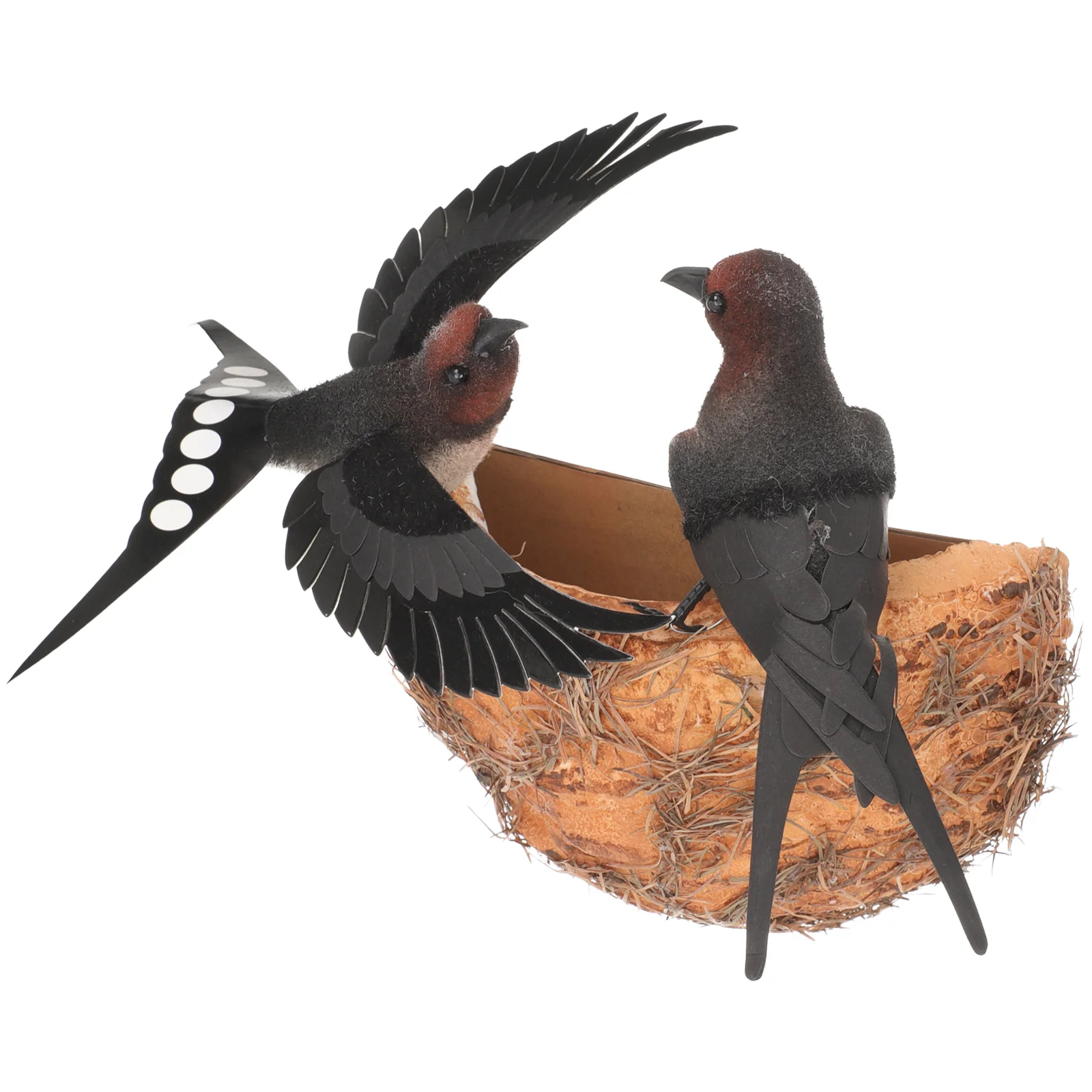 

Spring Swallow Decoration Outdoor Ornaments Simulation Bird Nest Artificial Swallows The Bird's