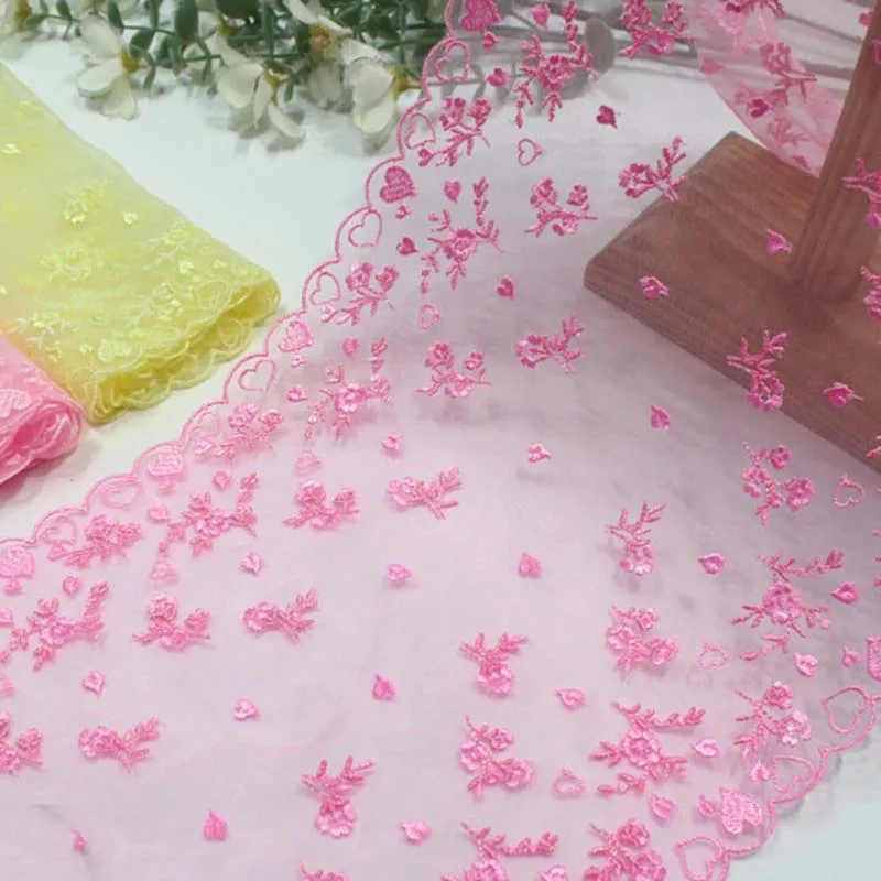 

26 ярдов двусторонняя вышивка, тюль, кружевная бейка, платье «сделай сам», швейная ткань, цветочная сетка, кружево для нижнего белья, аксессуары, игольная работа