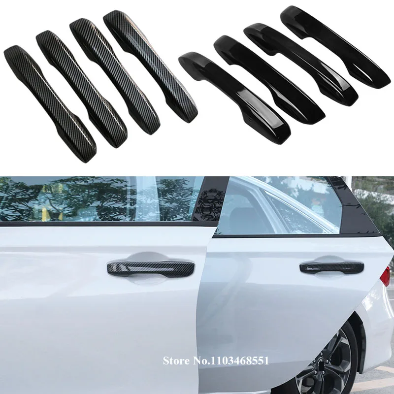 

For Honda Civic 11th Gen 2023 2022 2024 Car Door Handle Cover ABS Carbon Fiber Protective Sticker Exterior Decoration Cover