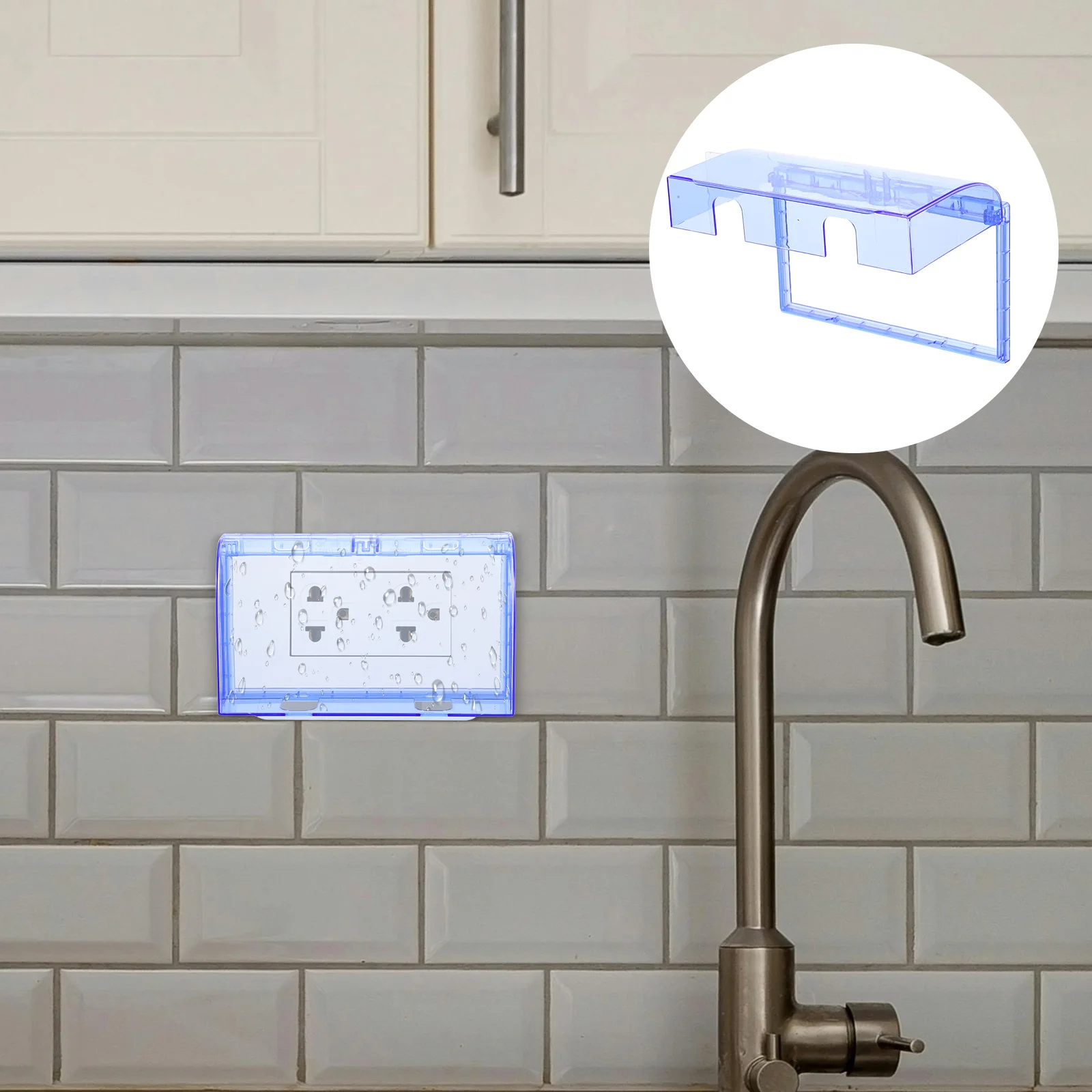 

2Pcs Waterproof Socket Cover Plastic Adhesive Self-Install Double Switch Panel Splash Proof Electrical Outlet Receptacle Guard