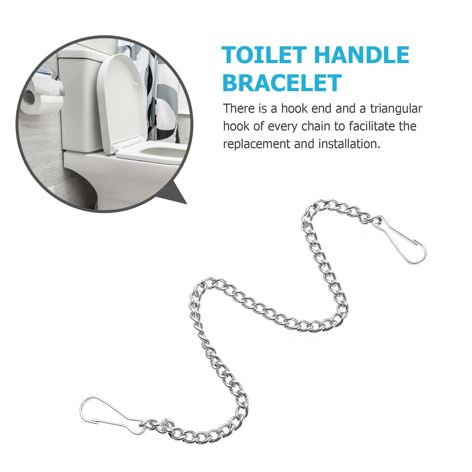 

6pcs Stainless Steel Flapper Replacement Metal Handle Lift Chain Universal Adjustable Flush Rod Connector For Standard Size