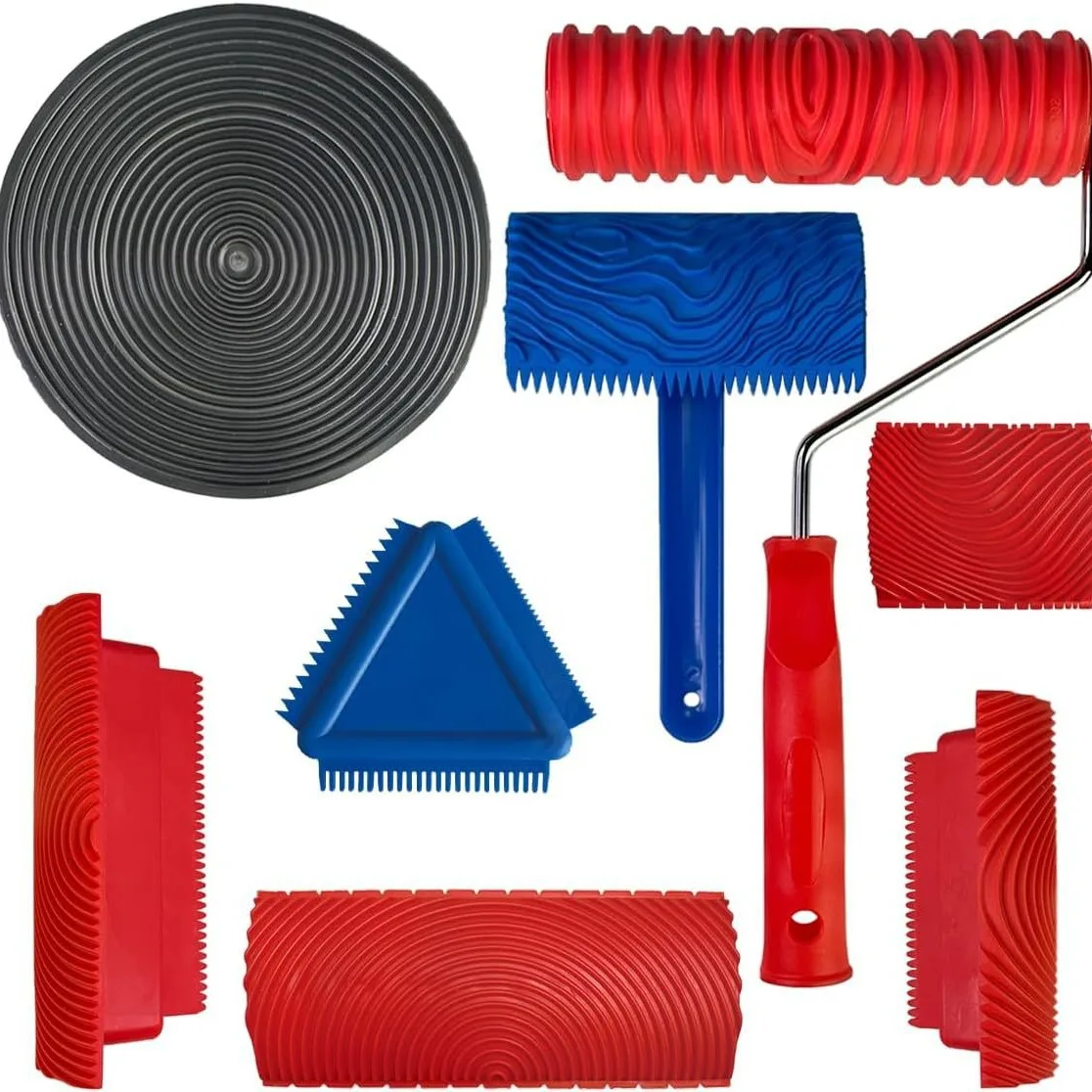 6 قطعة 7 بوصة المحبب أدوات الرسم على الحائط الخشب الملمس رولة دهانات أدوات نمط الخشب لغرفة الحائط الفن الخشب الحبوب أداة مجموعة.