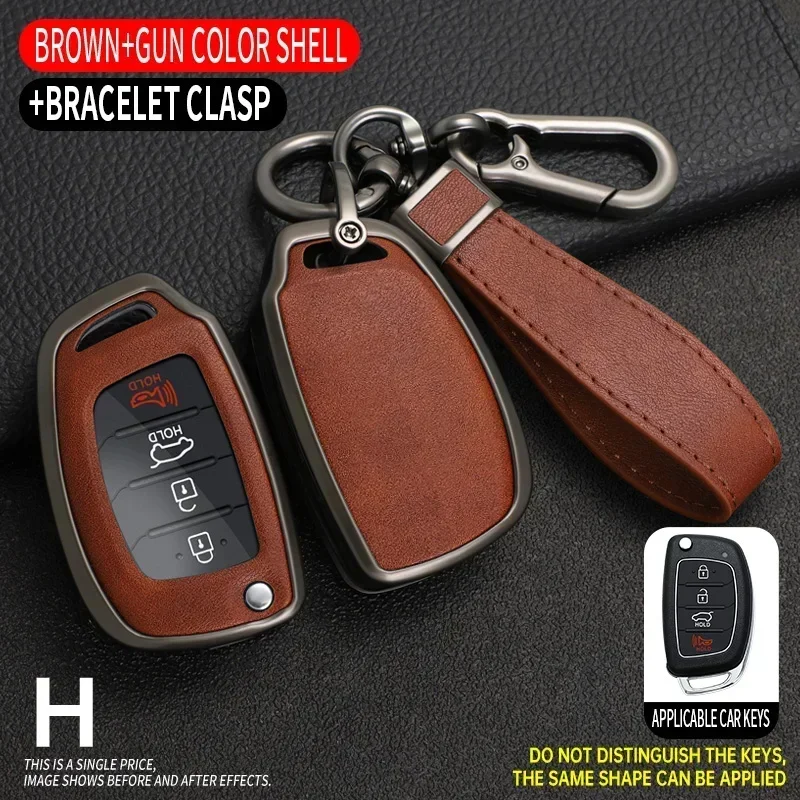 

Car Flip Key Case Cover For Hyundai Sonata 2015Santa Fe 2013 GLS 3 4 Button Folding Key Shell Holder Fob Protector Accessories