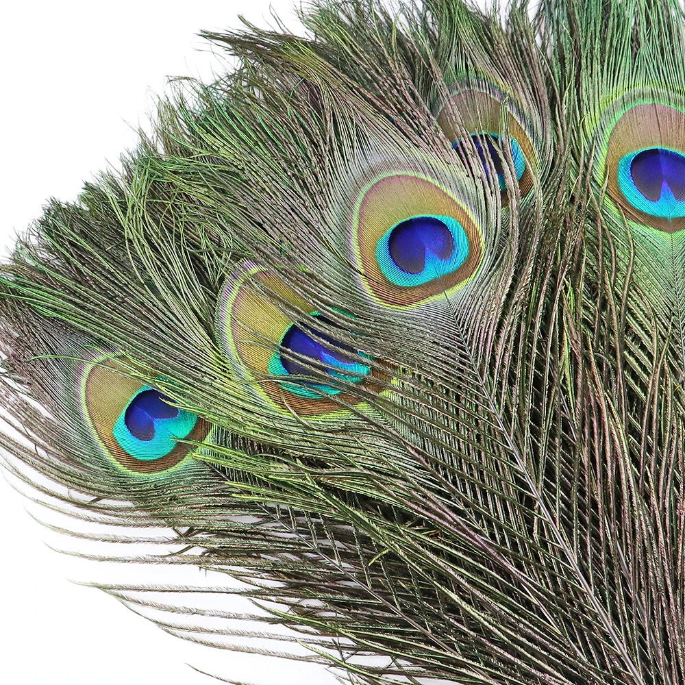 50 Pcs Big Eye Peacock Feather for Crafts Wedding Party Table Centerpiece Decoration 25-30CM Wholesale