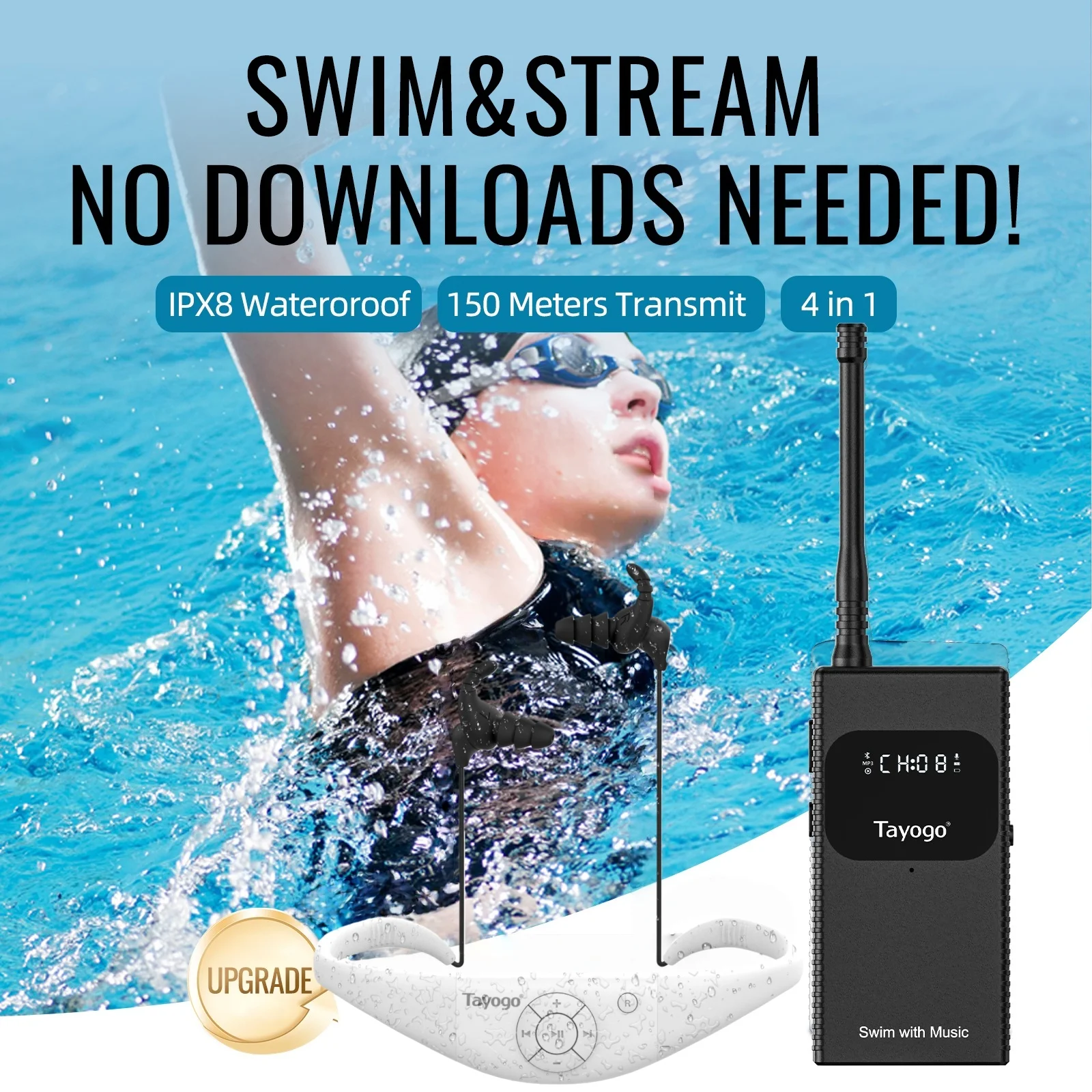 Tayogo T6+W18 Swim Music Combo - Audio Music Download Free Mp3 review and price