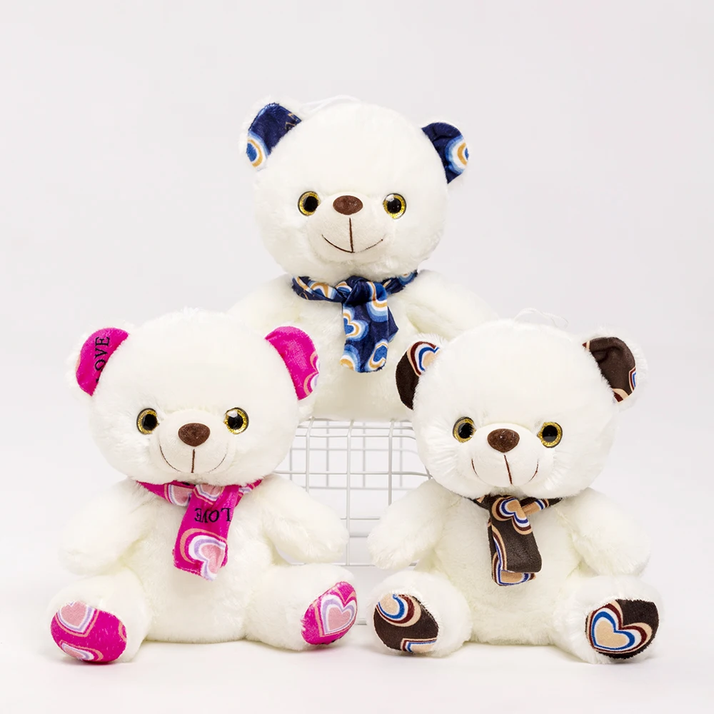 Cute Bear Plush Toy 20cm Stuffed Animals Teddy Bear with Scarf Soft Doll Kids Toys Birthday Gift