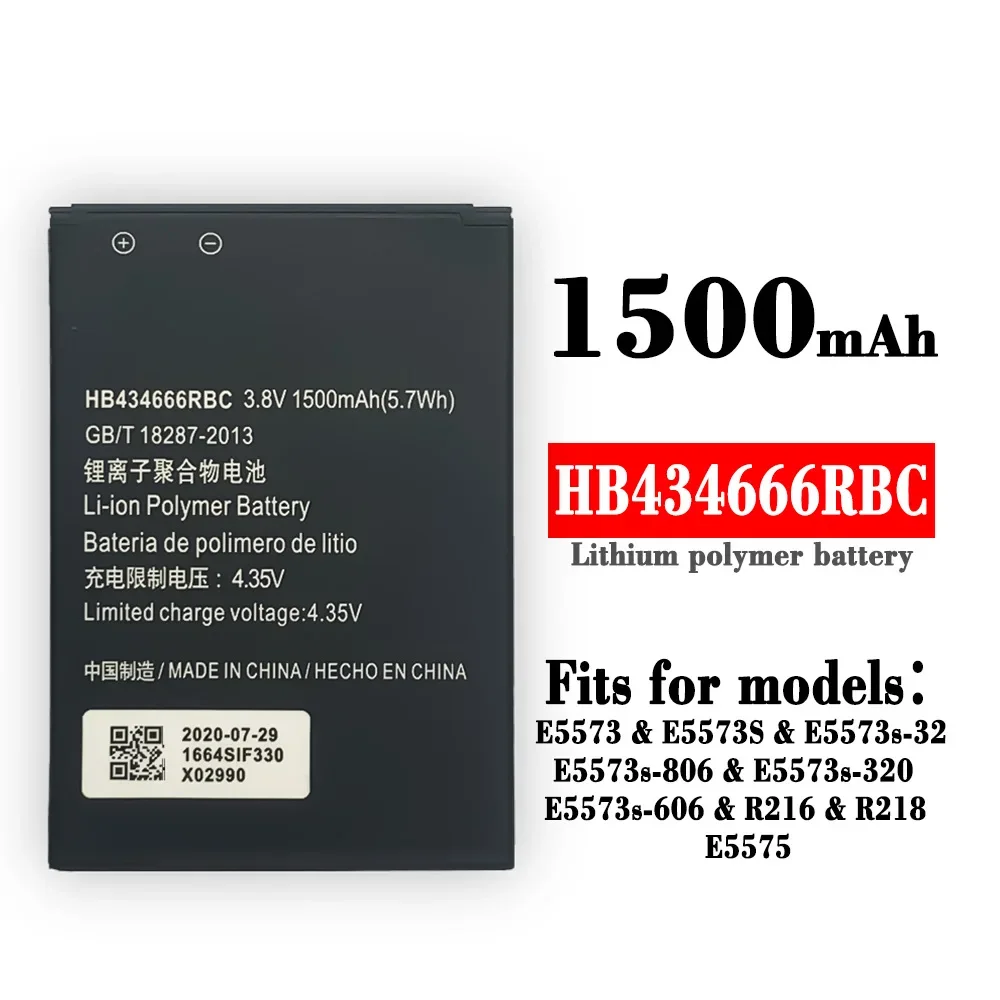 HB434666RBC 1500mAh 배터리, 화웨이 라우터 E5573 E5573S E5573s-32 E5573s-320 E5573s-606 E5573s-806 휴대폰용