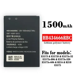 Bateria do roteador Huawei para o telefone móvel, HB434666RBC, 1500mAh, E5573, E5573S, E5573s-32, E5573s-320, E5573s-606, E5573s-806