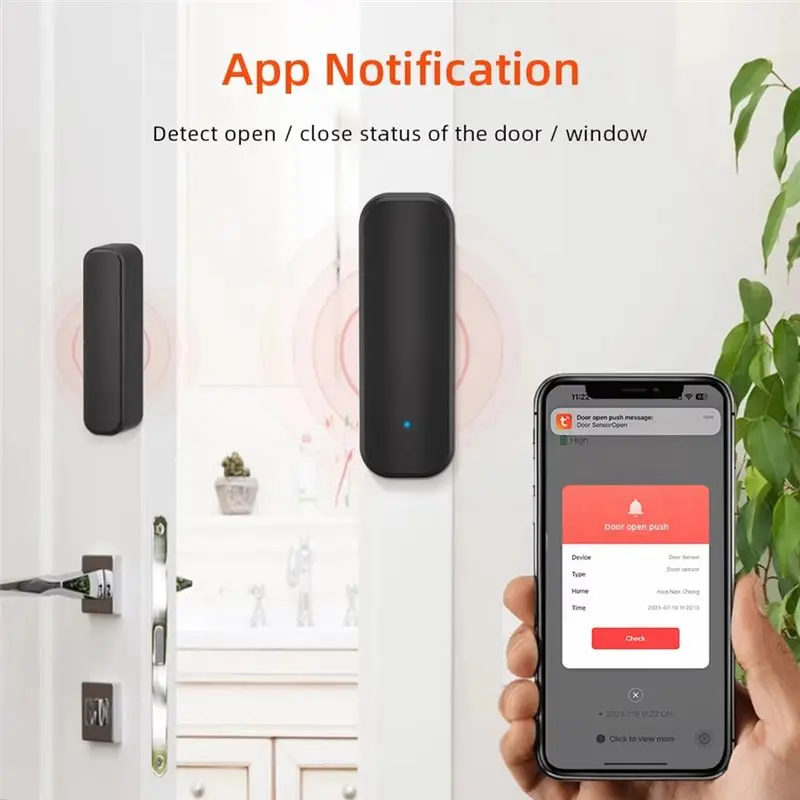Y22A-Tuya Zigbee Door Window Sensor Alarm Smart Home Wireless Detector APP Remote Work Work With Alexa Google Home