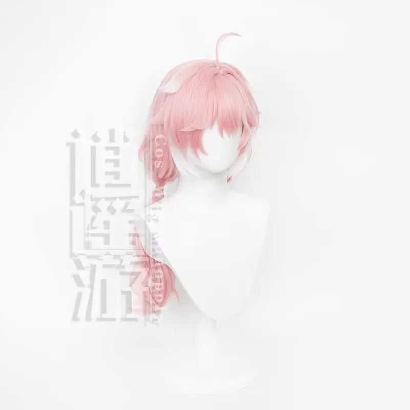 لعبة Wuthering موجات إنكور شعر مستعار تأثيري 65 سنتيمتر الوردي الأبيض مقاومة للحرارة الاصطناعية الشعر هالوين حفلة أنيمي تأثيري الباروكات + غطاء شعر مستعار