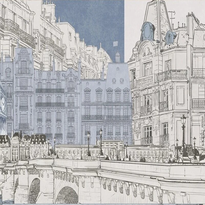 

Architectural Original light blue landscape picture TV bedroom home decoration background wall