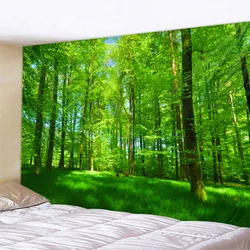 Interesting Beautiful Woods Forest Bush Jungle Scenery Bedroom Living Room Room Picnic Mat Travel Tapestry Home Decor