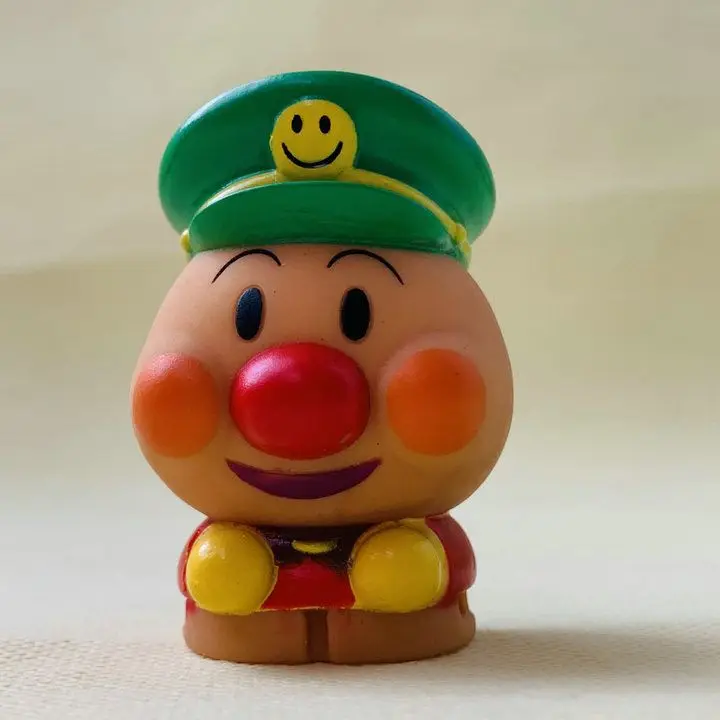 Japanese loose item - Cute Anpanman Train Conductor, cartoon style, children's finger puppet, in-stock display toy