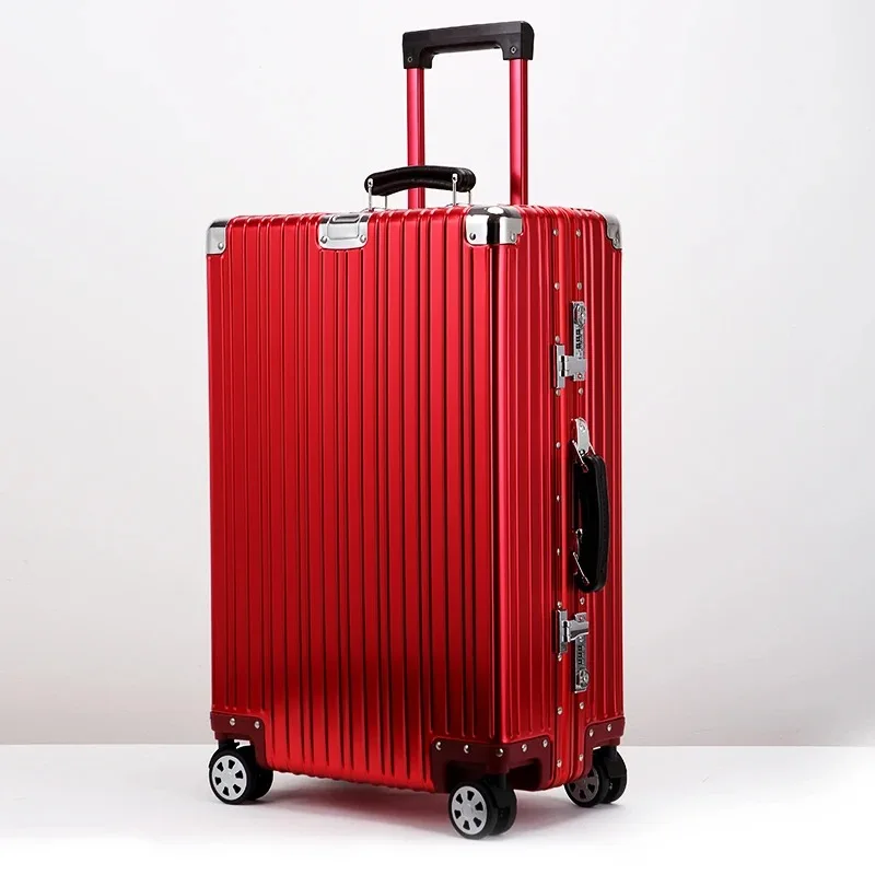 Alle koffer van aluminium-magnesiumlegering Retro hoge kwaliteit rolbagage 20/24/26/29'' trolleykoffer tas handbagage instappen reizen
