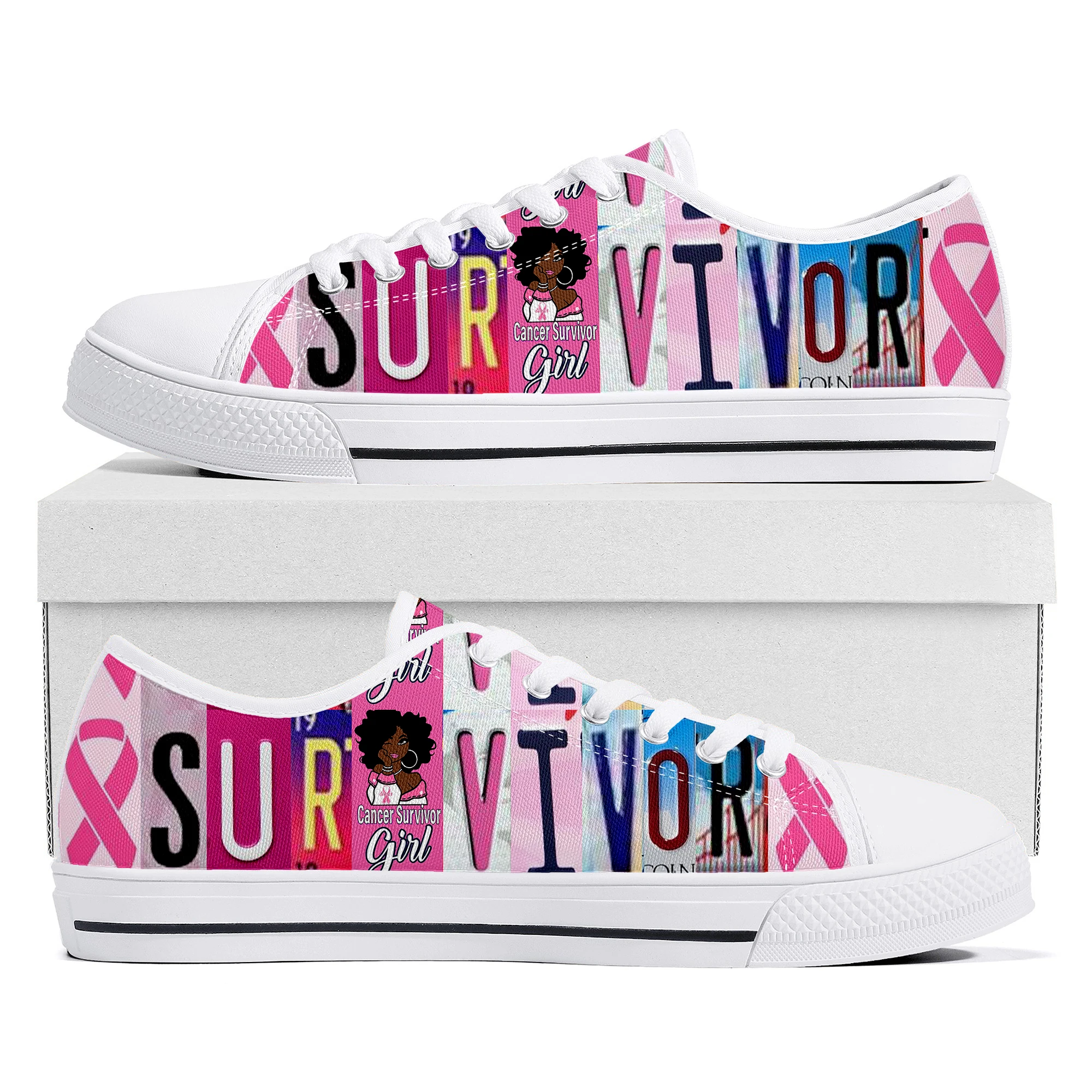 

Cancer Survivor Breast Cancer Low Top High Quality Sneakers Mens Womens Teenager Tailor-made Shoe Canvas Sneaker Couple Shoes