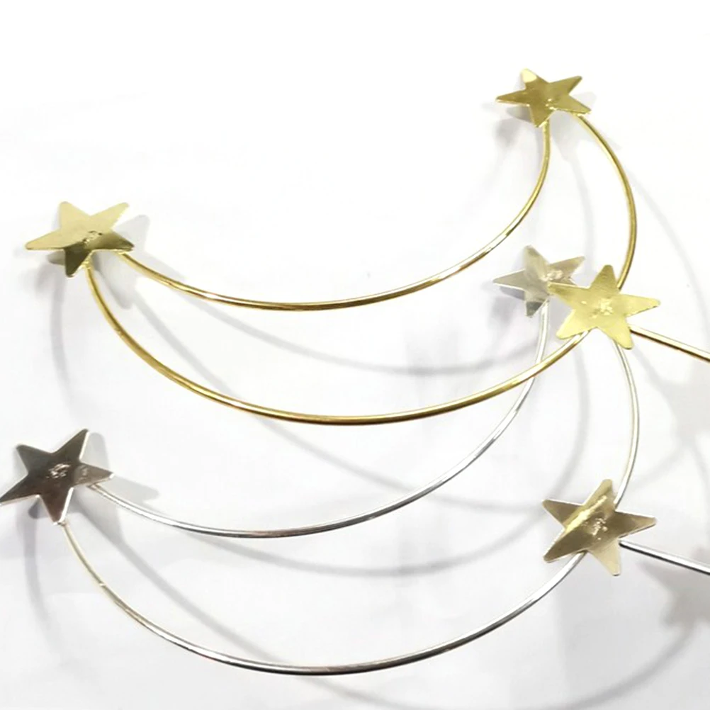 

4 Pcs Cake Topper Unique Cartoon Decoration for Party Wedding Valentine Baking Decor Creative Cake Picks Moon Star Shape