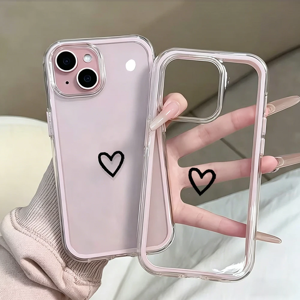 Minimalistische Transparente 2-in-1 Handyhüllen für iPhone 17 11 12 13 14 15 16 17 Pro Max Plus XR X Air Klare Stoßfeste INS Hülle – Detail 6