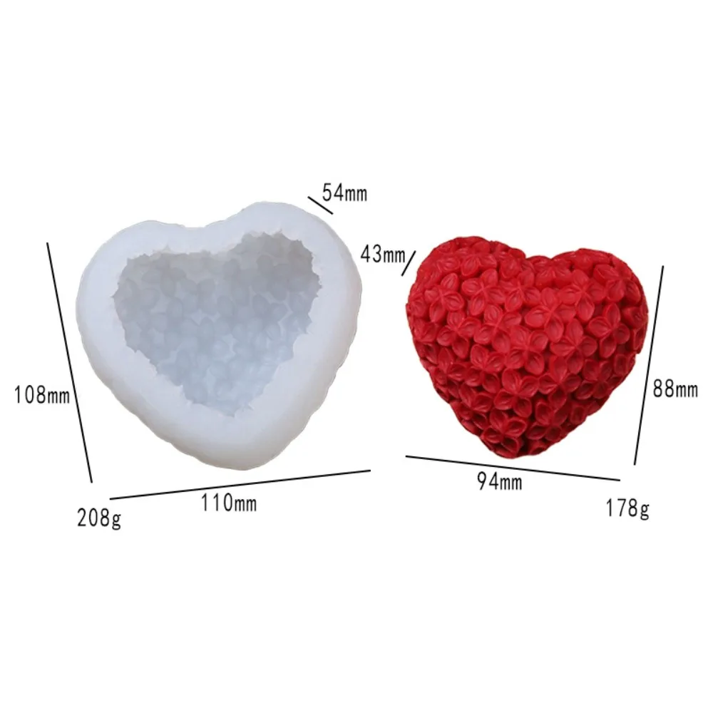 Nouveau thème d'amour Silicone bougie moule 3D amour fleur bricolage moule Kit résine coeur coeur savon moule saint valentin