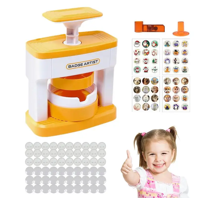 

Button Maker Badge Machine | DIY Button Badge Pin Presser with 48 Badges | Creative DIY Making Toys Badge Maker Machine Craft