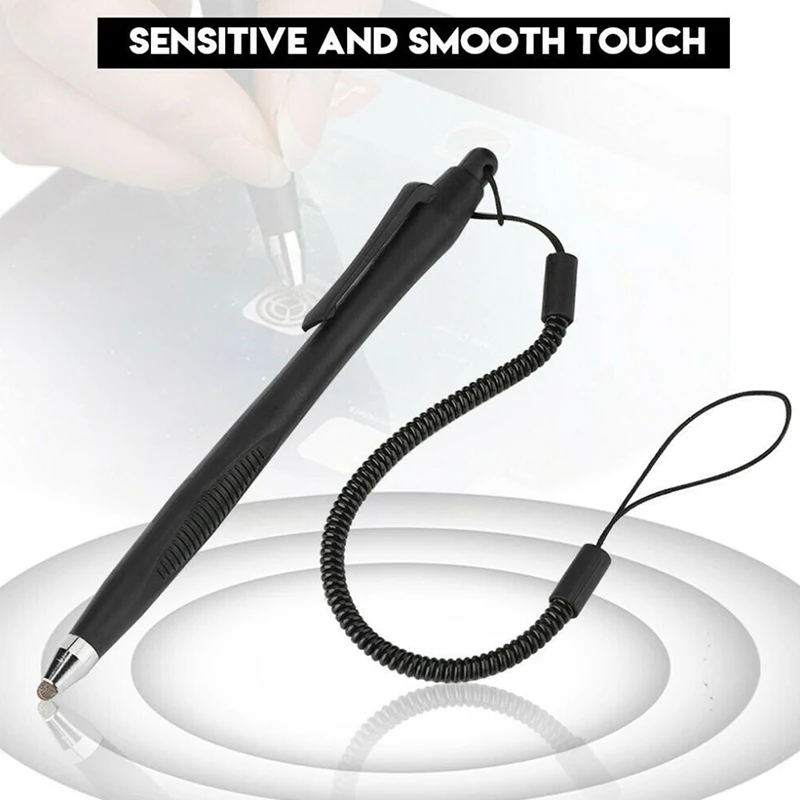 2pcs Touch Screen Stylus Pen With Spring Hose High Sensitivity Fine Tip Home Office For Phone Tablet Notes Painting