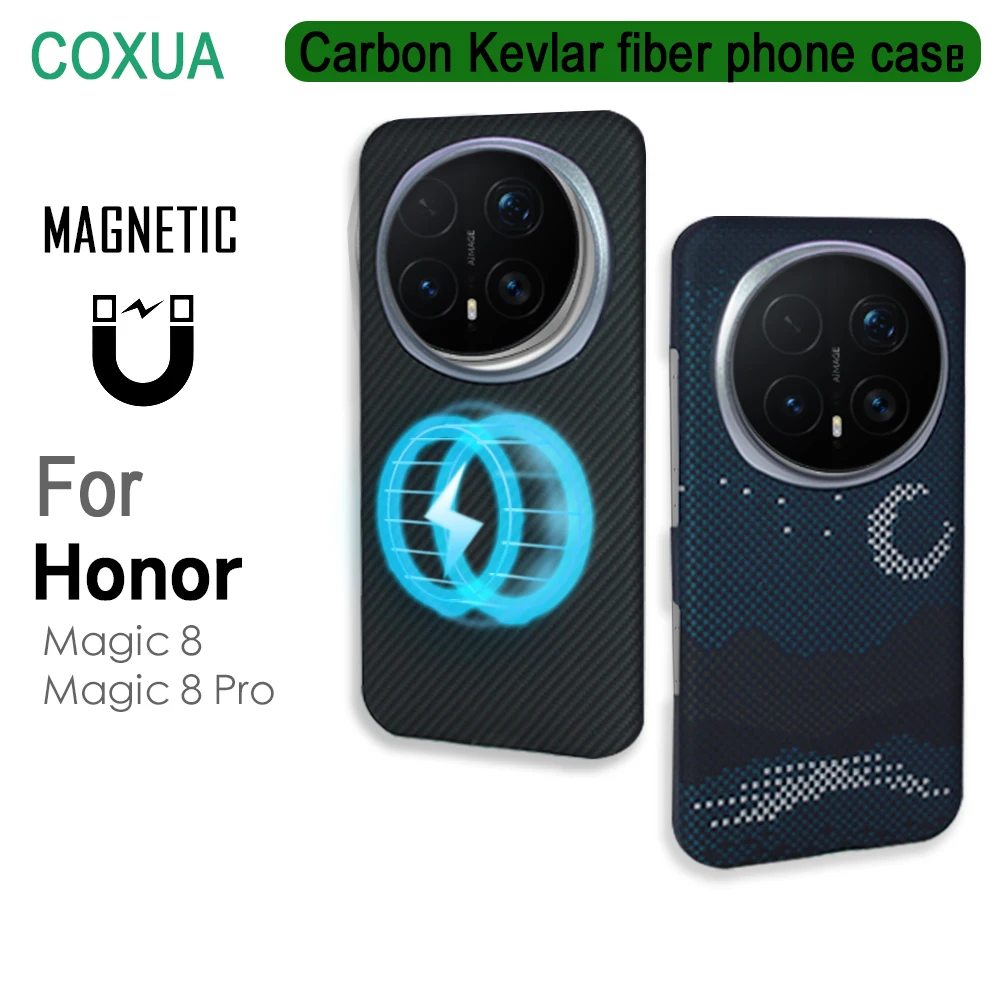 

Magnetic Carbon Fiber Case For Honor Magic 8 Pro/ 8 Magsafe Case Aramid Fiber Lightweight Cover Magic 8 Pro Phone Accessories