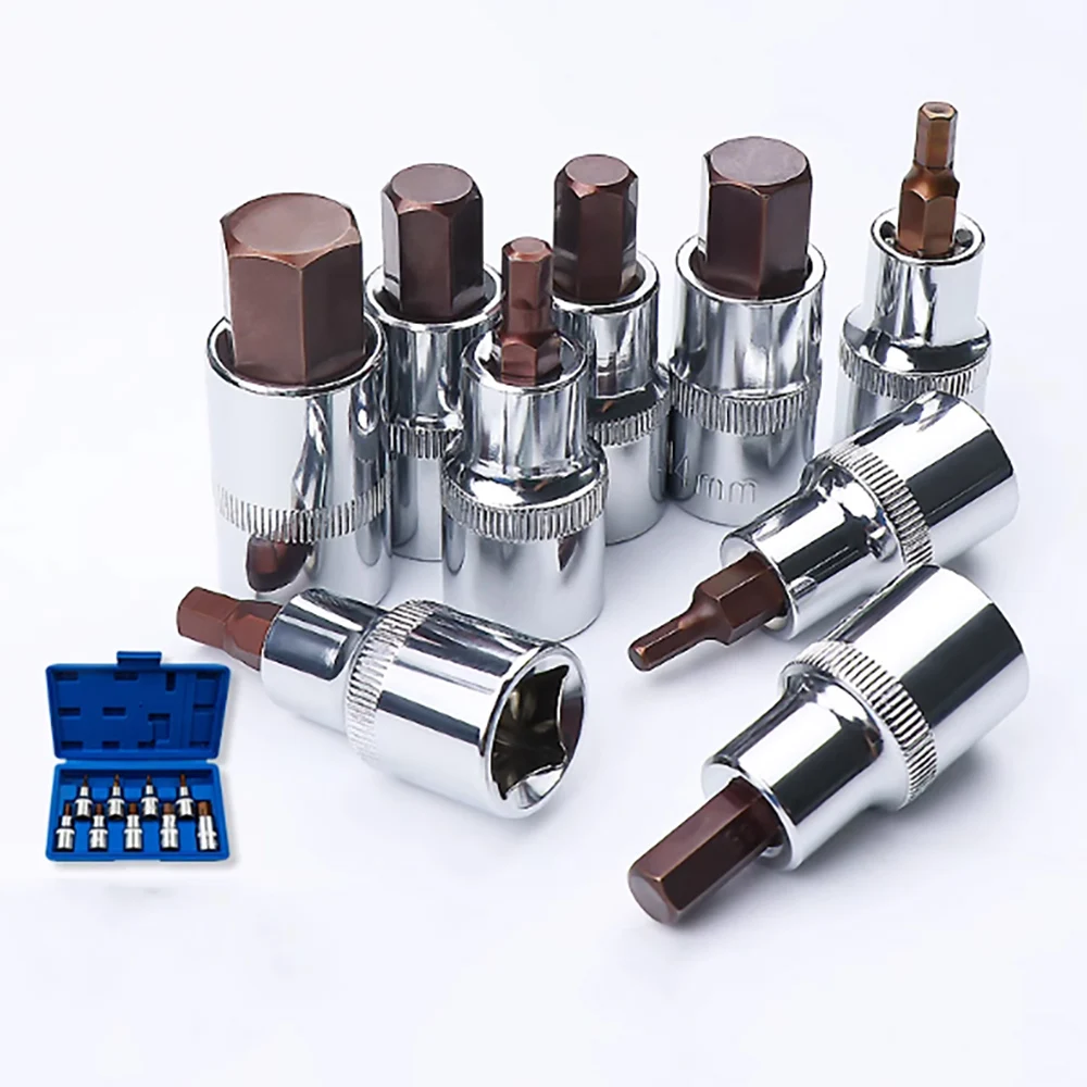 1 Set Screwdriver Head Socket Socket Pressure Wrench T8-T50 Plum Bloss H2-H8 Hexagonal Straight Meter 4mm-7mm Cross PH3-PH1