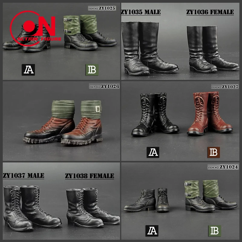 ZYTOYS ZY1024 ZY1028 ZY1034 ZY1037 1/6 WWII Stivali Militari Scarpe Accessorio Modello Misura 12 ''Maschio Soldato Action Figure Corpo bambola