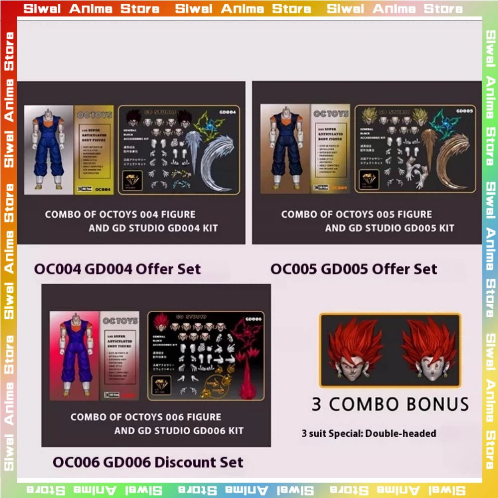 

OCToys Dragon Ball Super Saiyan Vegetto Body Face Hand Weapon S.H.Figuarts Anime Action Figure Collection Figurine Model Gifts